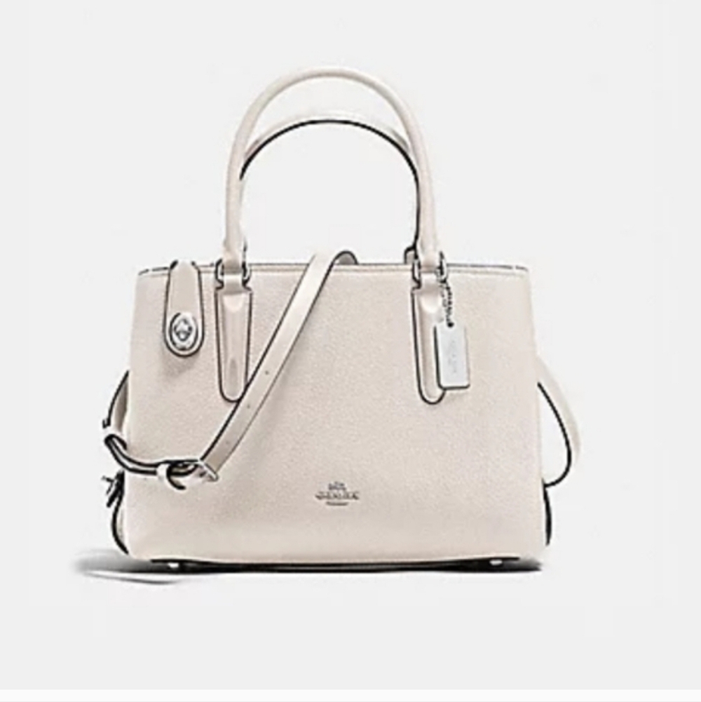 Coach Brooklyn Carryall Pebbled Leather Satchel Bag